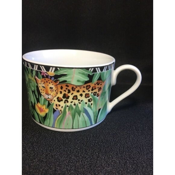 4 Magic Jungle Cups By Ultra Porcelain Sakura Toucan Leopard Tropical Rainforest - Picture 4 of 7